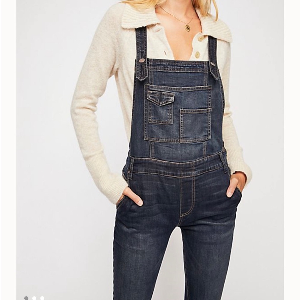 Free People Washed Denim Overall